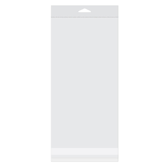 Cellofanpåsar med Eurohål 15,7x30,6cm Transparent med Tejpremsa (100 st) [HB612S]