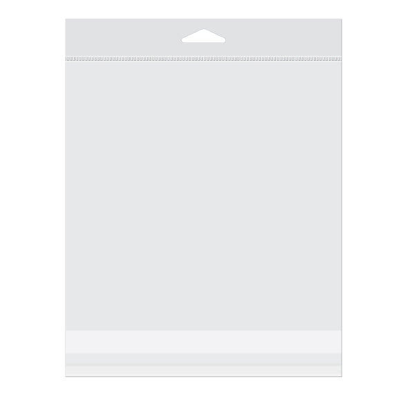 Cellofanpåsar med Eurohål 18,9x18,4cm Transparent med Tejpremsa (100 st) [HB77]