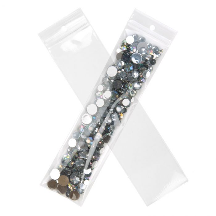 Grip Seal Bags with Hang hole 5x20.5cm Crystal Clear PP 75 micron