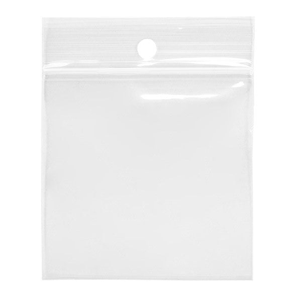 Zippåsar med häng hål 6,5x6,5cm Kristallklart PP 75 mikron (100 st) [Z3R2H2H]