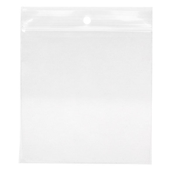 Zippåsar med häng hål 10x10cm Kristallklart PP 75 mikron (100 st) [Z3R44]