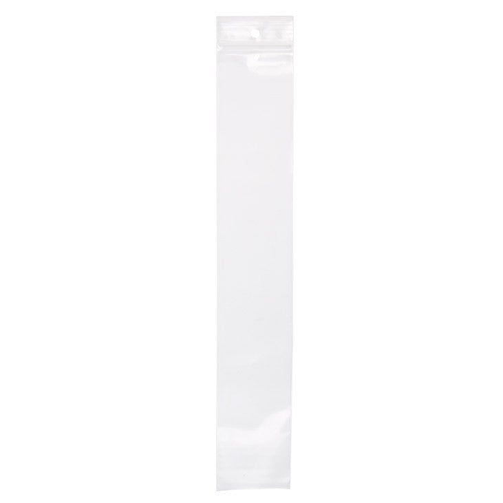 Blixtlåspåsar med häng hål och lufthål 5x30,5cm Kristallklart PP 50 mikron (100 st) [ZR212V]