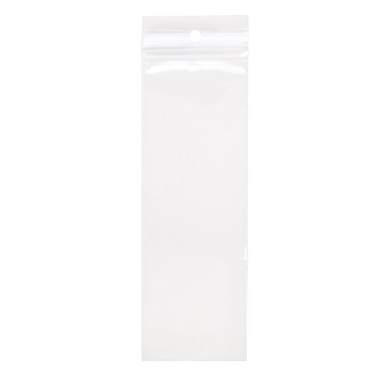 Blixtlåspåsar med häng hål 5x15cm Kristallklart PP 50 mikron (100 st) [ZR26]