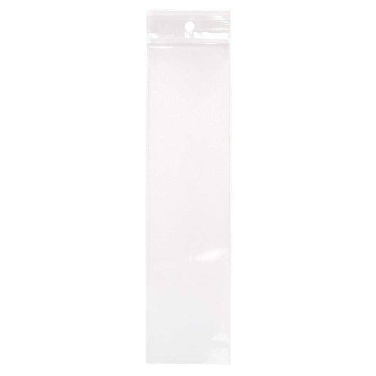 Blixtlåspåsar med häng hål 5x20,5cm Kristallklart PP 50 mikron (100 st) [ZR28]