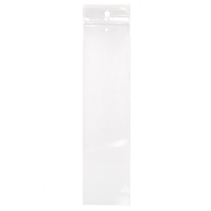 Blixtlåspåsar med häng hål och lufthål 5x20cm Kristallklart PP 50 mikron (100 st) [ZR28V]