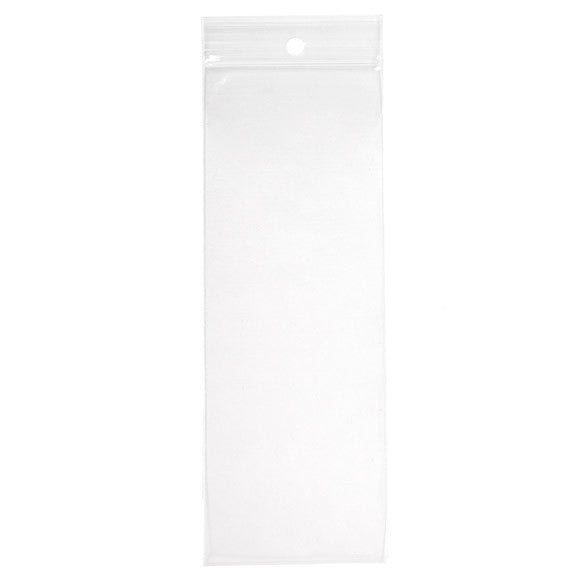 Blixtlåspåsar med häng hål 6,5x18cm Kristallklart PP 50 mikron (100 st) [ZR2H7]