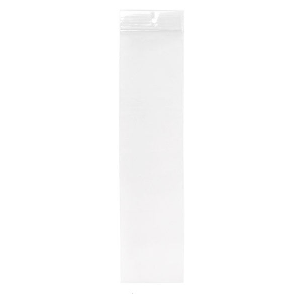 Blixtlåspåsar med häng hål 7,5x30,5cm Kristallklart PP 50 mikron (100 st) [ZR312]