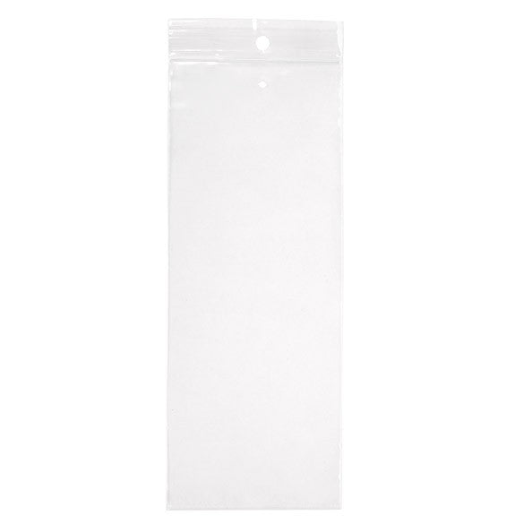 Blixtlåspåsar med häng hål och lufthål 7,5x20,5cm Kristallklart PP 50 mikron (100 st) [ZR38V]