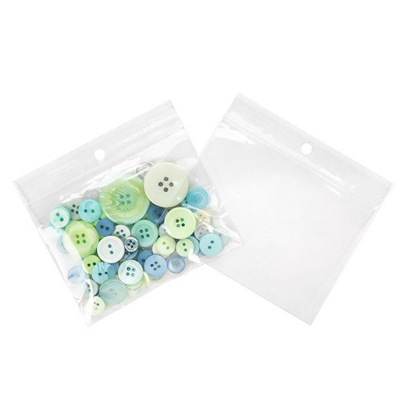 Blixtlåspåsar med häng hål 10x7,5cm Kristallklart PP 50 mikron (100 st) [ZR43]
