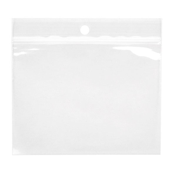 Blixtlåspåsar med häng hål 10x7,5cm Kristallklart PP 50 mikron (100 st) [ZR43]