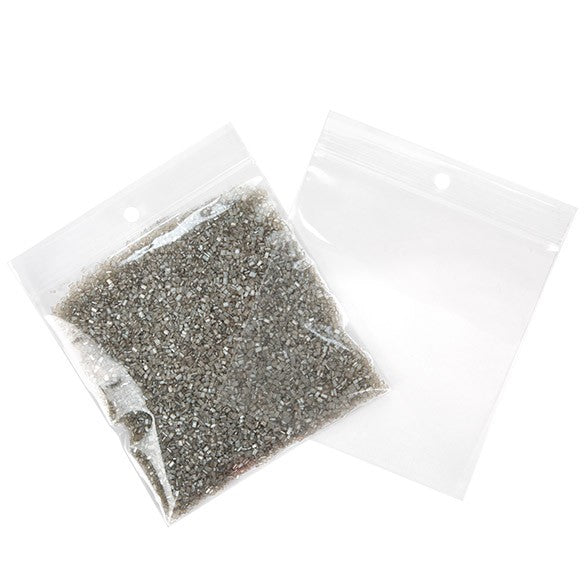 Blixtlåspåsar med häng hål 10x10cm Kristallklart PP 50 mikron (100 st) [ZR44]