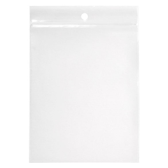 Blixtlåspåsar med häng hål 10x12,5cm Kristallklart PP 50 mikron (100 st) [ZR45]