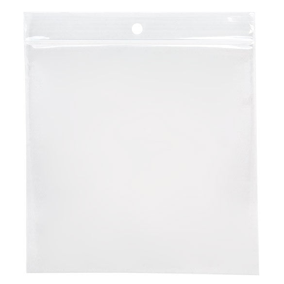 Blixtlåspåsar med häng hål 12,5x12,5cm Kristallklart PP 50 mikron (100 st) [ZR55]