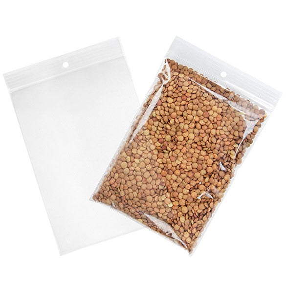 Blixtlåspåsar med häng hål 12,5x18cm Kristallklart PP 50 mikron (100 st) [ZR57]