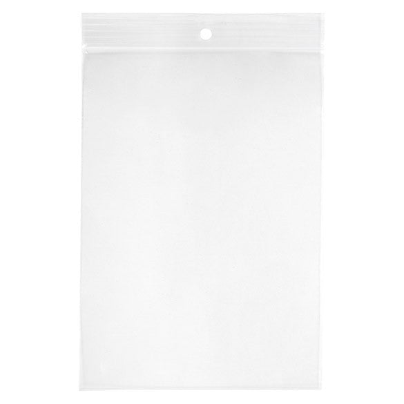 Blixtlåspåsar med häng hål 12,5x18cm Kristallklart PP 50 mikron (100 st) [ZR57]