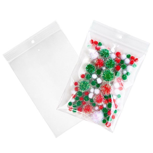 Blixtlåspåsar med häng hål och lufthål 12,5x18cm Kristallklart PP 50 mikron (100 st) [ZR57V]