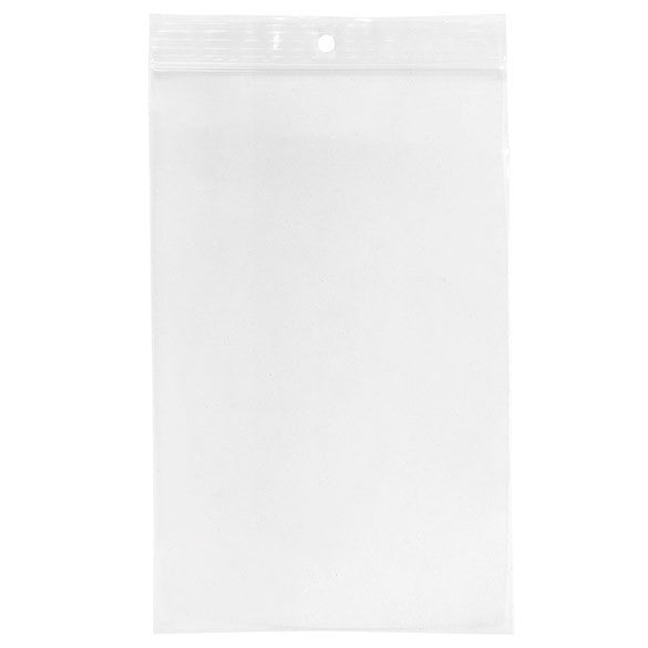 Blixtlåspåsar med häng hål 12,5x20,5cm Kristallklart PP 50 mikron (100 st) [ZR58]