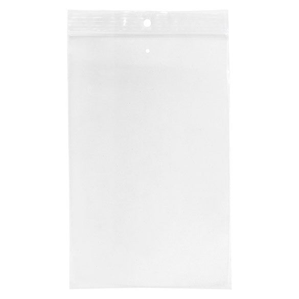 Blixtlåspåsar med häng hål och lufthål 12,5x20,5cm Kristallklart PP 50 mikron (100 st) [ZR58V]