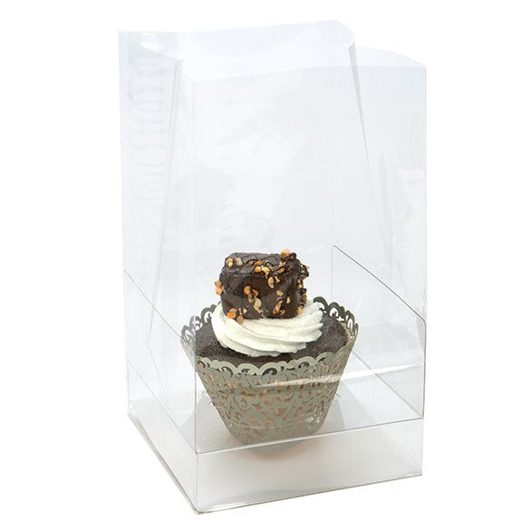 Cupcakepåsar med pappersbotten för singlar 10,2 x 10,2 x 17,8cm (100 st) [CBG4]