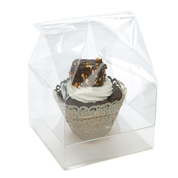 Cupcakepåsar med pappersbotten för singlar 10,2 x 10,2 x 17,8cm (100 st) [CBG4]