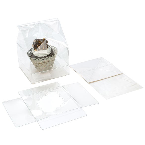 Cupcakepåsar med pappersbotten för singlar 10,2 x 10,2 x 17,8cm (100 st) [CBG4]