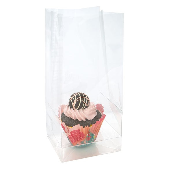 Cupcakepåsar för singlar med pappersbotten 10,2x10,2x22,9cm (100 st) [CBG4XL]