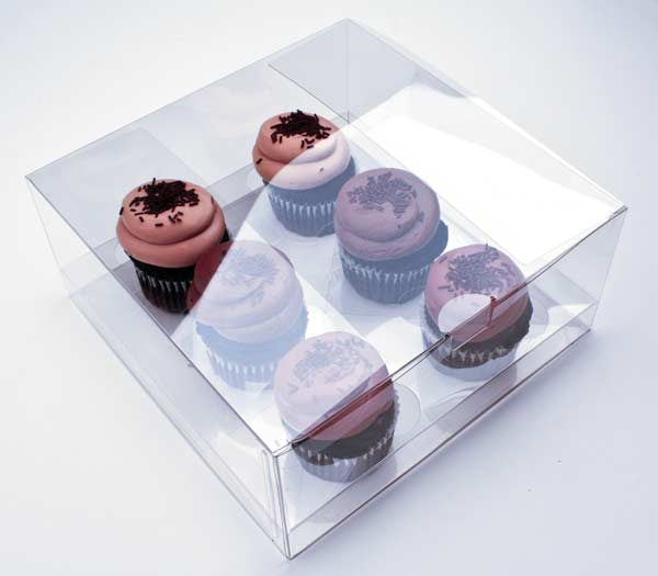 Cupcakeboxar för sex personer 22,9x22,9x10,2 cm (100 st) [CBS175]