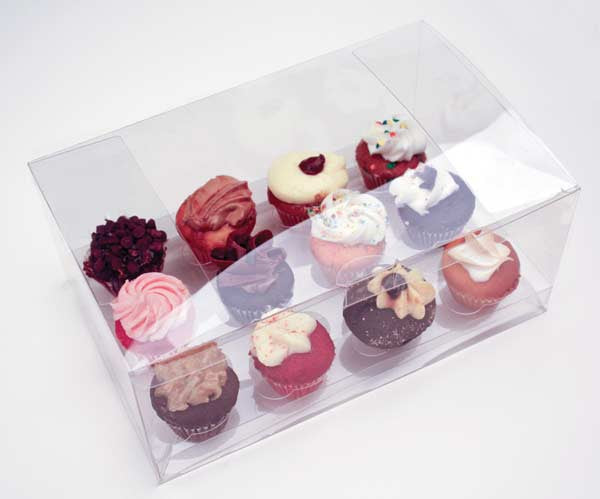 Cupcake lådor för dussin minibitar 24,1x15,2x7,6cm (100 st) [CBS178]
