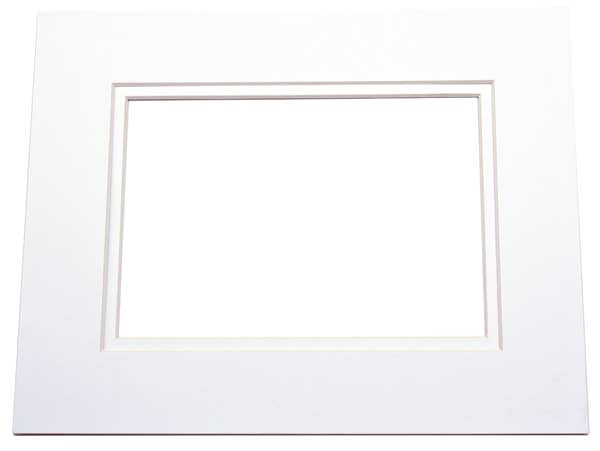 Passepartout Dubbel tjock Super Vit/Super Vit 20,3x25,4cm med 11,25x16,75cm Fönster (25 st) [MD30023]
