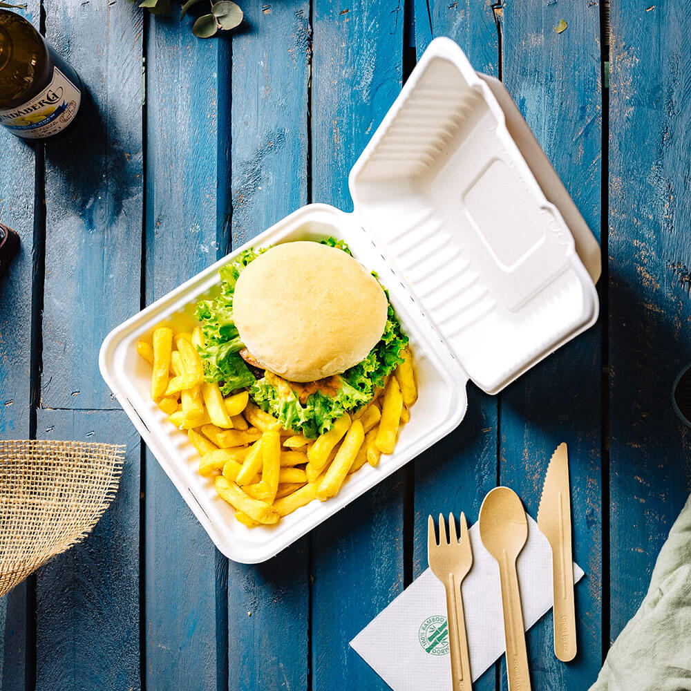 Skål med lock Sockerrör 22x18,5x7 cm (200 st) [GB-DFC01316]