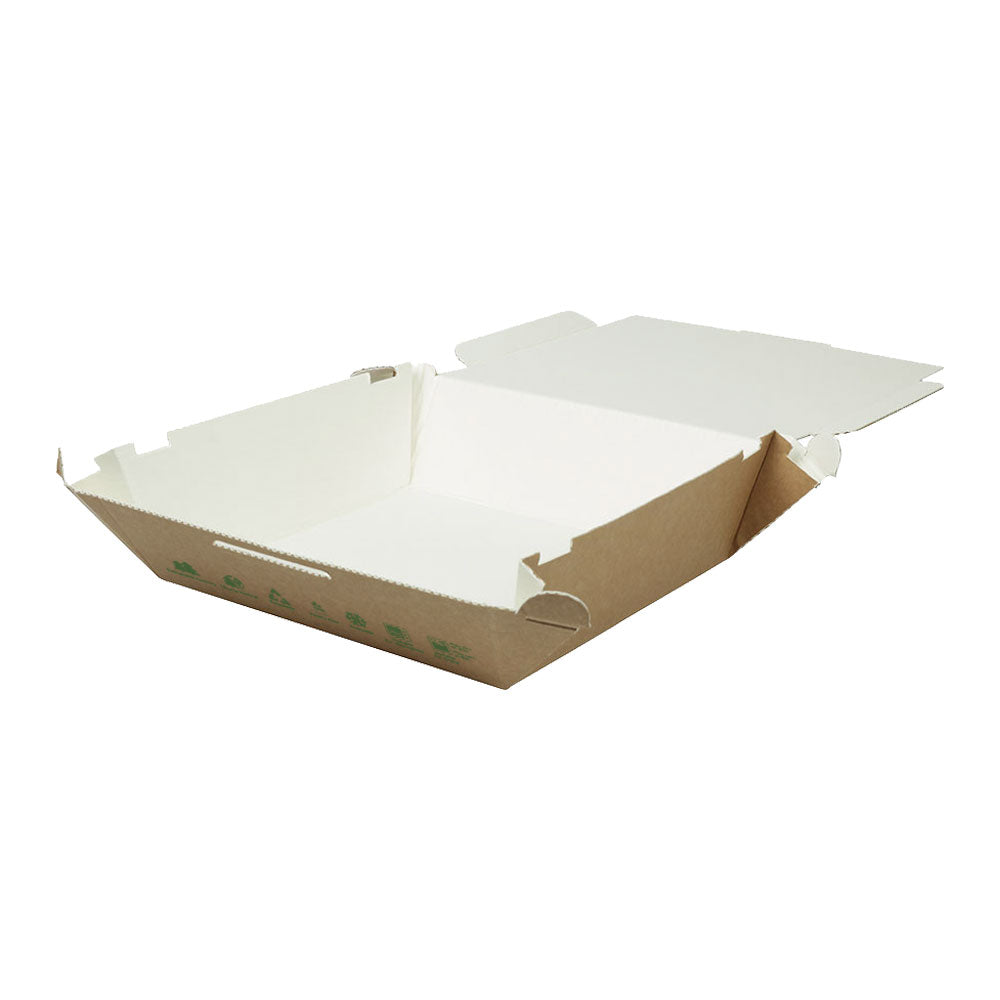 Take-away Boxar Kartong 22x6,6x21 cm 1700 ml Brun bio-belagd (300 st) [GB-DFC04261]