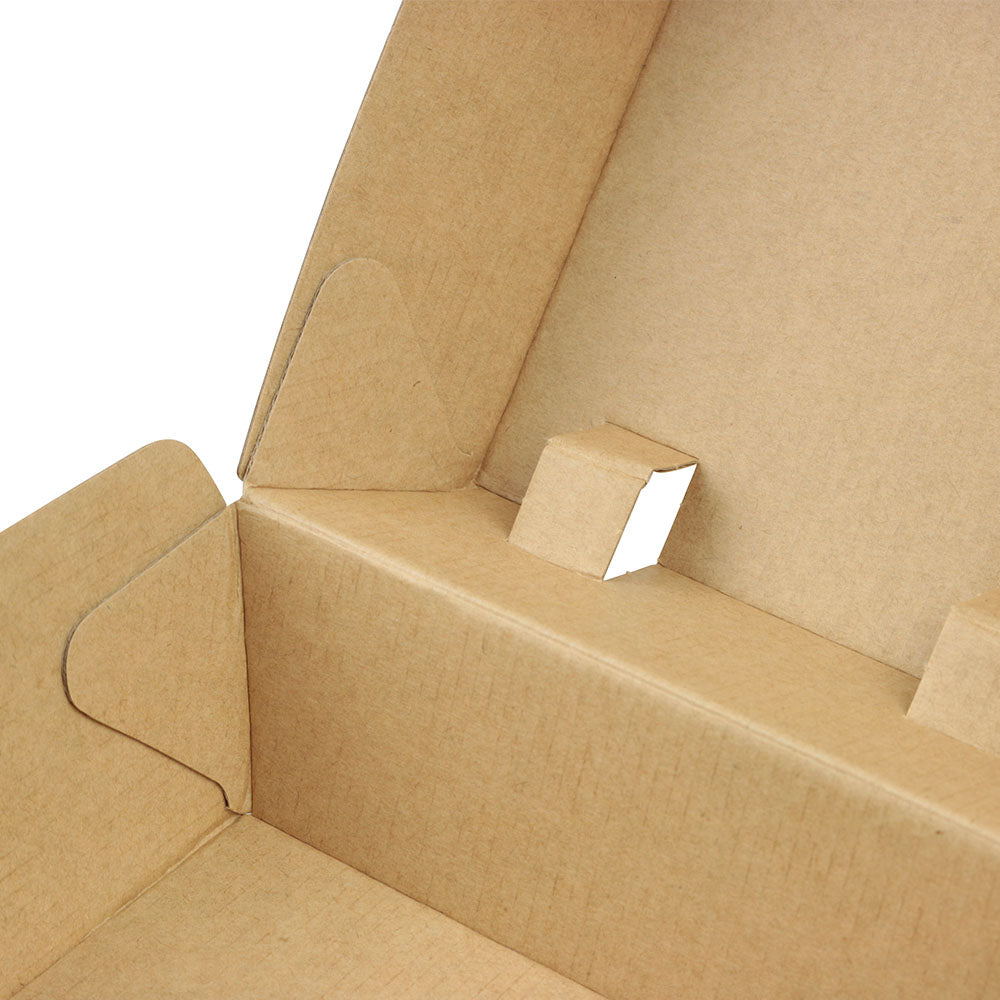Lådor för hamburgare för take away Kartong 13x14x8 cm Brun (250 st) [GB-DFC04285]