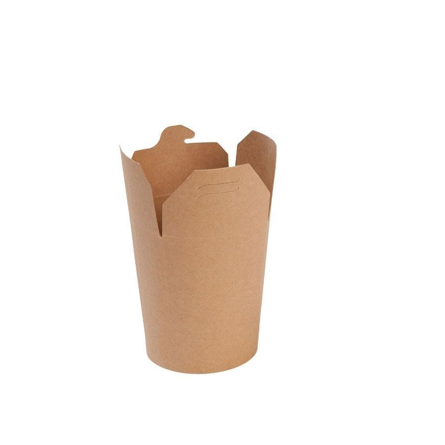 Asia-cardboard boxes 400 ml, brown, PLA-coated (500 pieces)