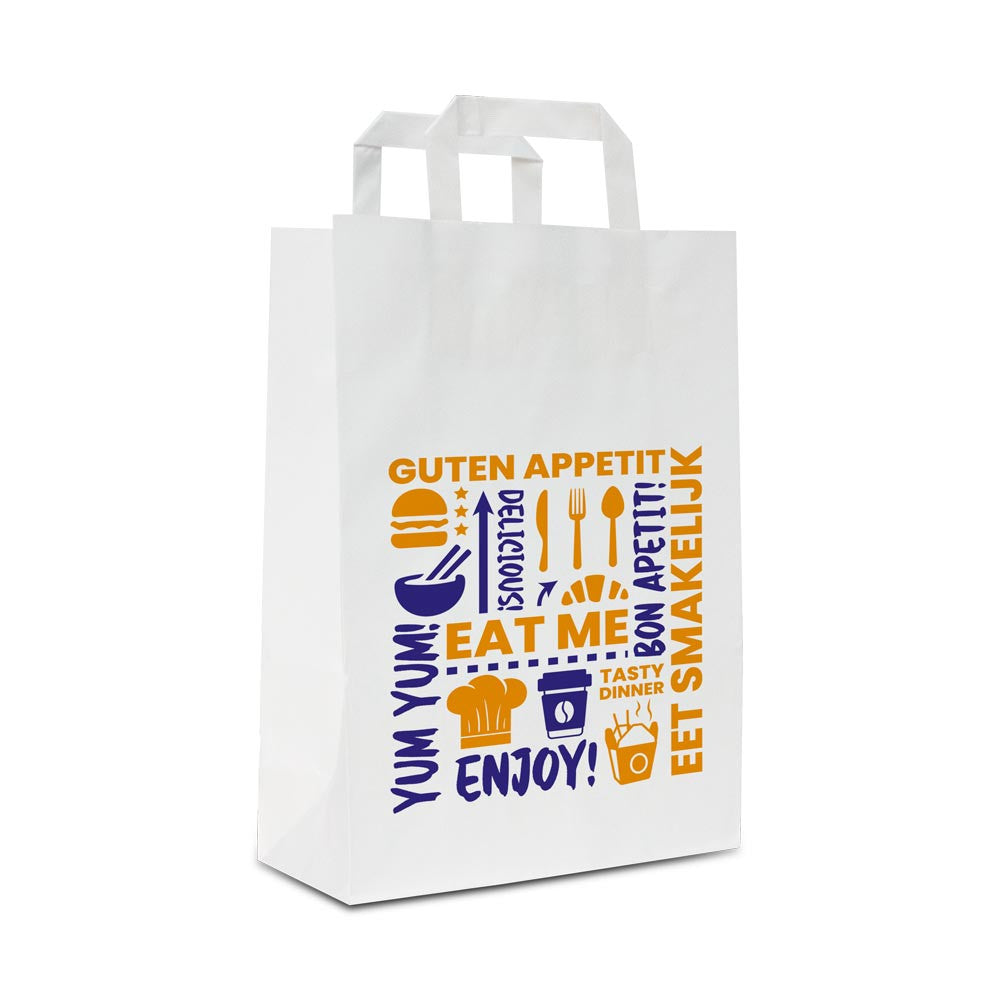 Take-away bags 26+17x25cm White (250 pcs)
