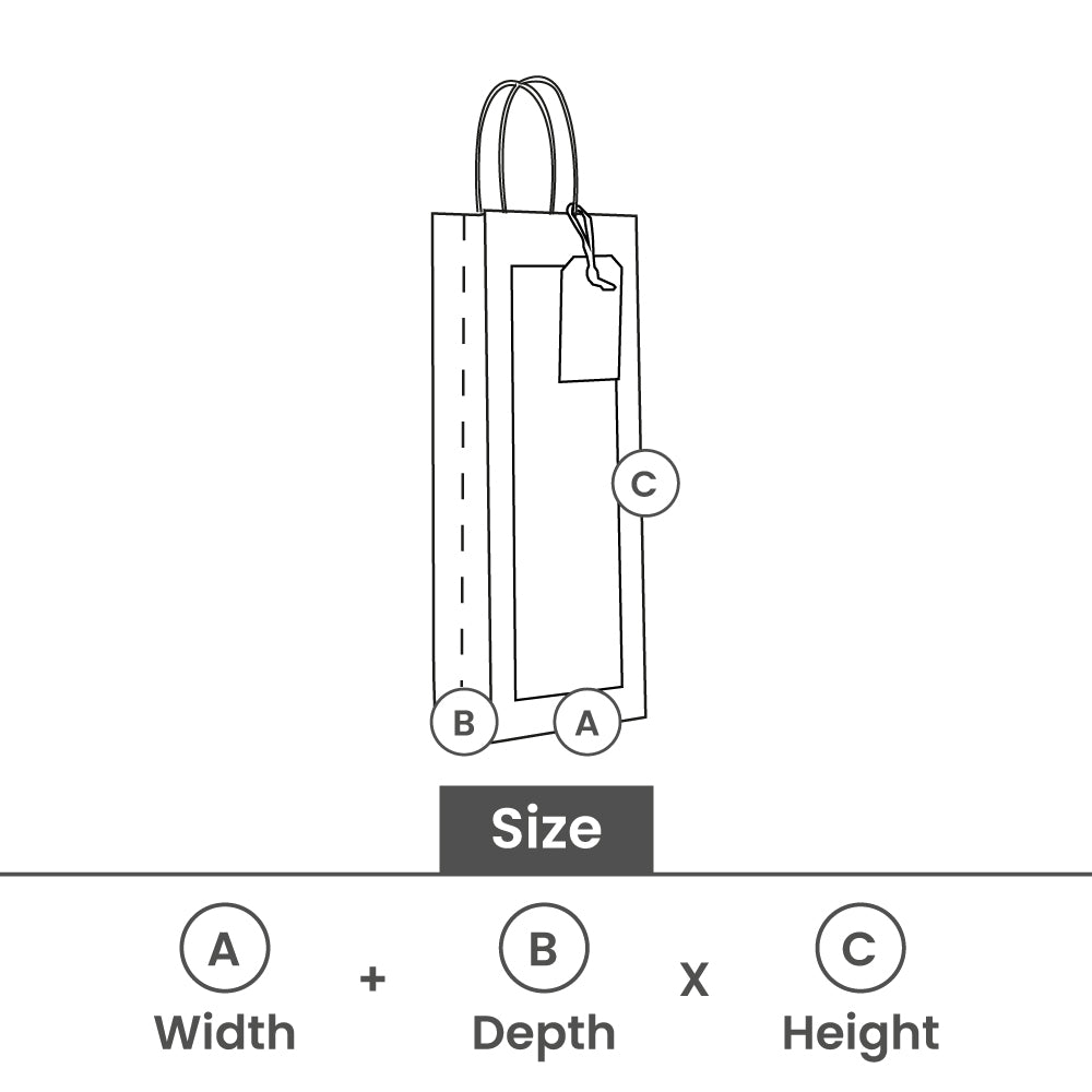Presentpåsar med fönster och etikett 12+10x35 cm Svart (100 pcs) [FP-DPT122]