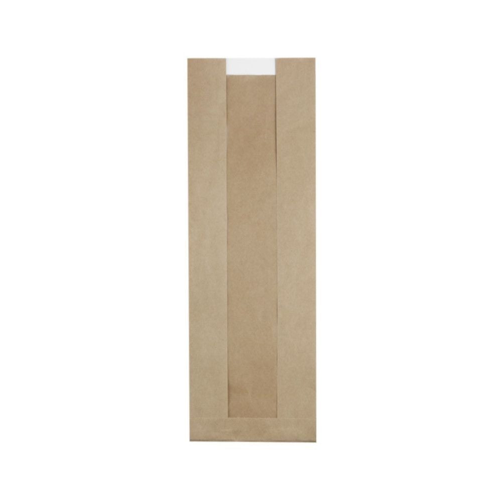 Paper bags w/window brown 14 + 7x40 cm (500 pieces)