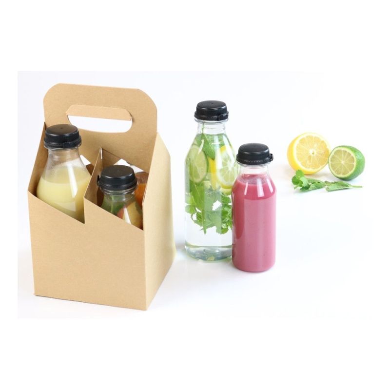 Flaskbricka av kartong för 4 rPET-flaskor Fällbar (150 st) [GB-DRE04971]