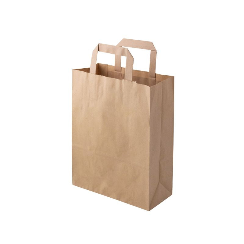 Carrier bags made of recycled paper 22 × 10 × 28 cm brown (250 pieces)