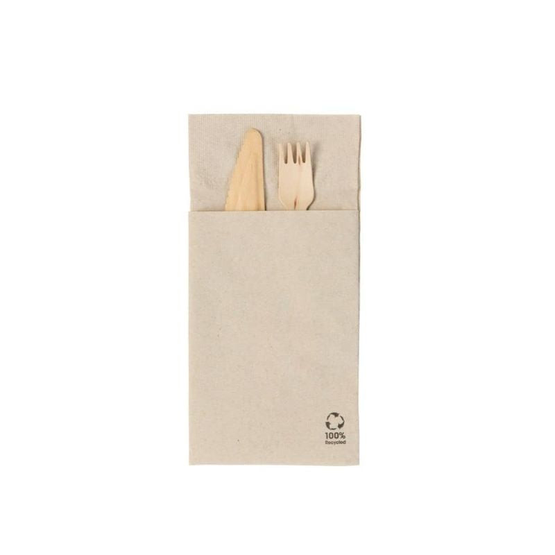 Bestickservetter Pappersbruna 10 x 19,5 cm, 2 lager (1000 st) [GB-DSE02803]