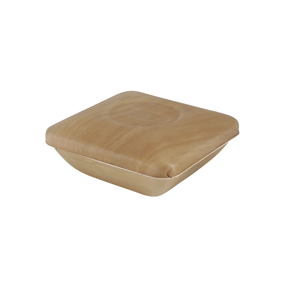 Skålar Palmware® 18x5x18 cm 800 ml, med lock fyrkantigt (60 st) [GB-DTW05465]