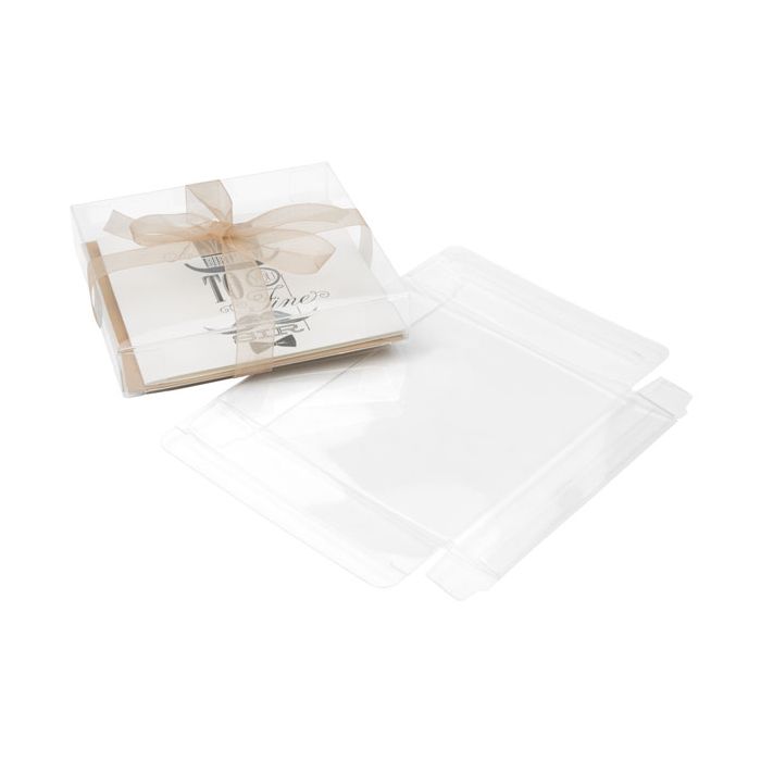 Plastlådor 13,1x2,5x12,9cm Kristallklart (25 st) [FB47]