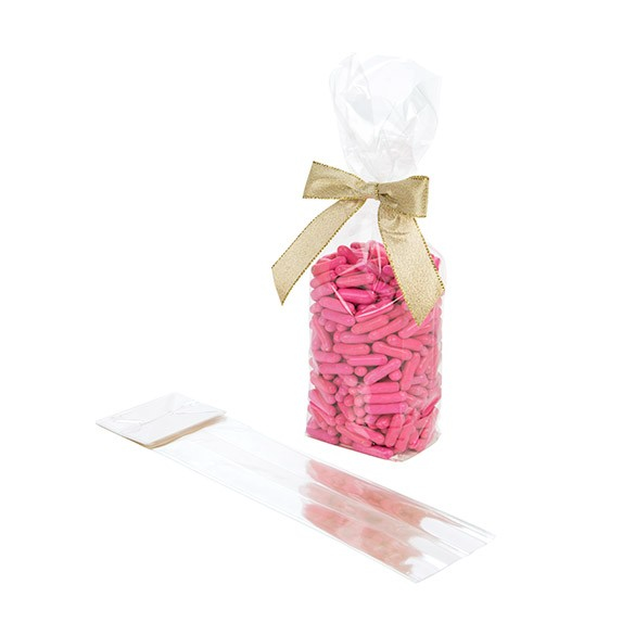 Cellofanpåsar med botten Kristallklart 6,7x4,8x26cm med pappersinsats (100 st) [FGPB13]