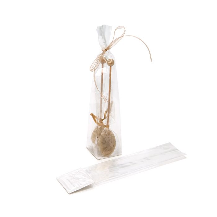 Cellofanpåsar med botten 4,4x4,4x21,6cm med pappersinsats (100 st) [FGPBH10]