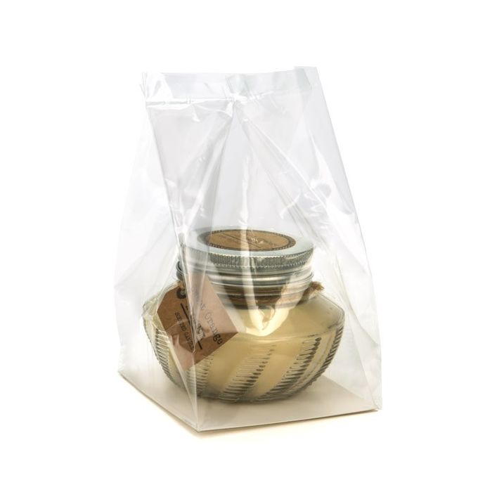 Cellofanpåsar med botten 10,2x10,2x17,8cm med pappersinsats (100 st) [FGPBH9]