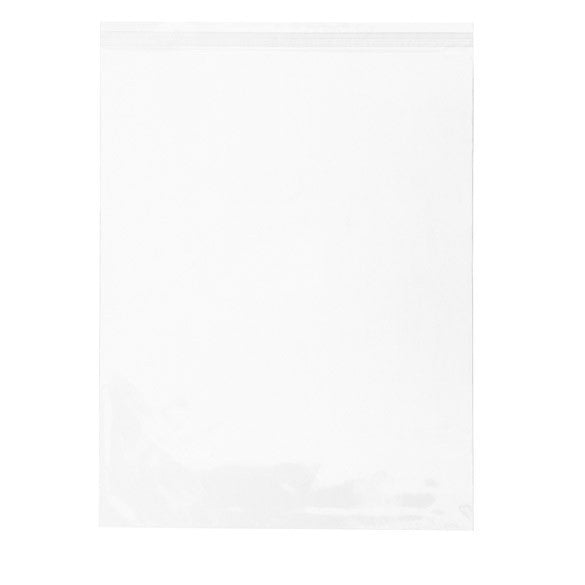 Plastpåsar 36,7x46,4cm Transparent med Tejpremsa (100 st) [B14]