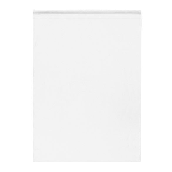 Plastpåsar 46,8x61,6cm Transparent med Tejpremsa (100 st) [B18]