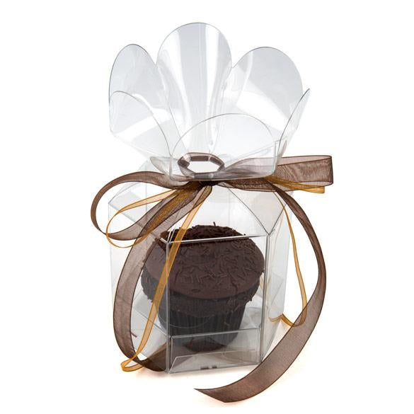 Cupcakeboxar med blomma för singlar 9,5 x 9,5 x 10,2 cm (100 st) [CBS212]