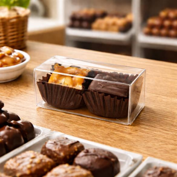 Plastlådor för Choklad 3,5x3,7x7cm Livsmedelssäker (25 st) [FPB226]