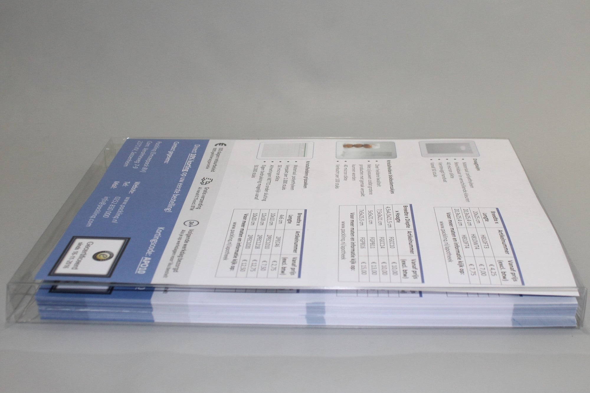 Plastlådor 21,3x2,5x31cm Kristallklart (25 st) [FPBA4]