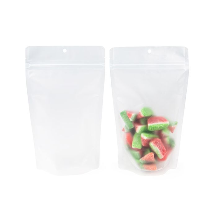 Stå upp påsar Frosted w/ RETAIN™ 13x7.9x20.6 cm (100 st) [ZBGERR3F]